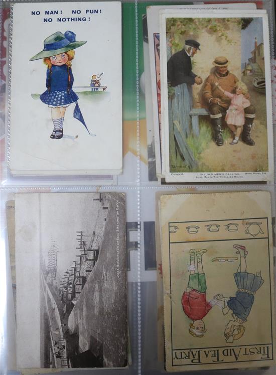 A large folder of postcards